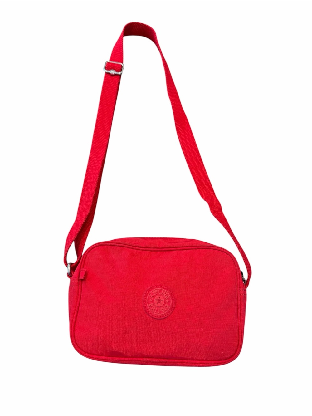 Kipling Red Crossbody Camera Style Bag Nylon Fabric Strap Lightweight